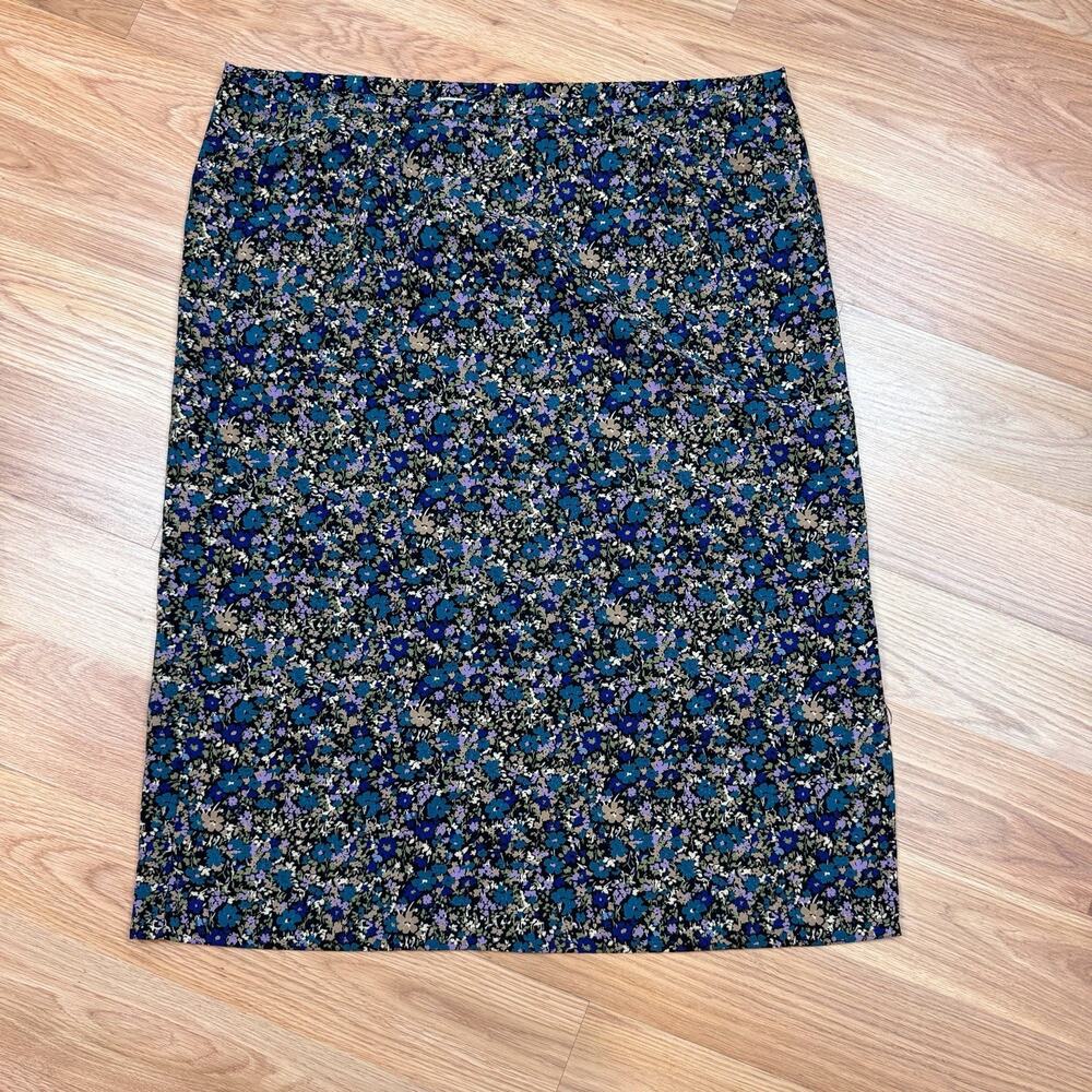 Womens Skirt Norton Mcnaughton Vintage Floral Medium 90s Blue Purple Cottagecore
